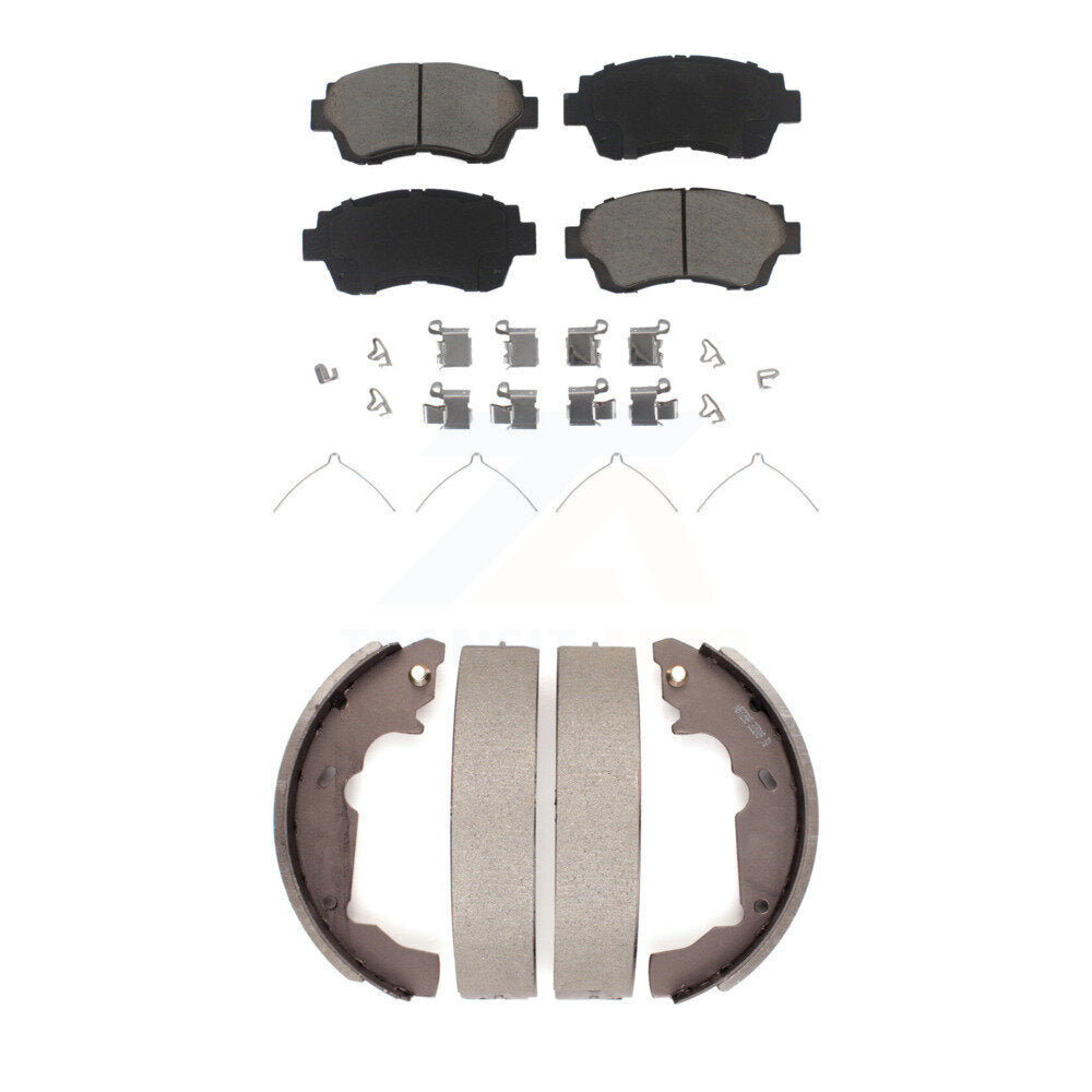 Ceramic Brake Pads And Drum Shoes Front Rear Kit For 1998-2003 Toyota Sienna