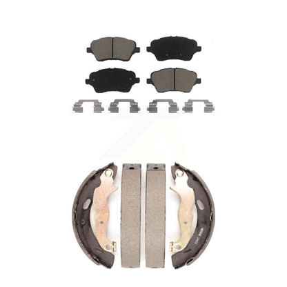 Ceramic Brake Pads And Drum Shoes Front Rear Kit For 2014-2019 Ford Fiesta ST