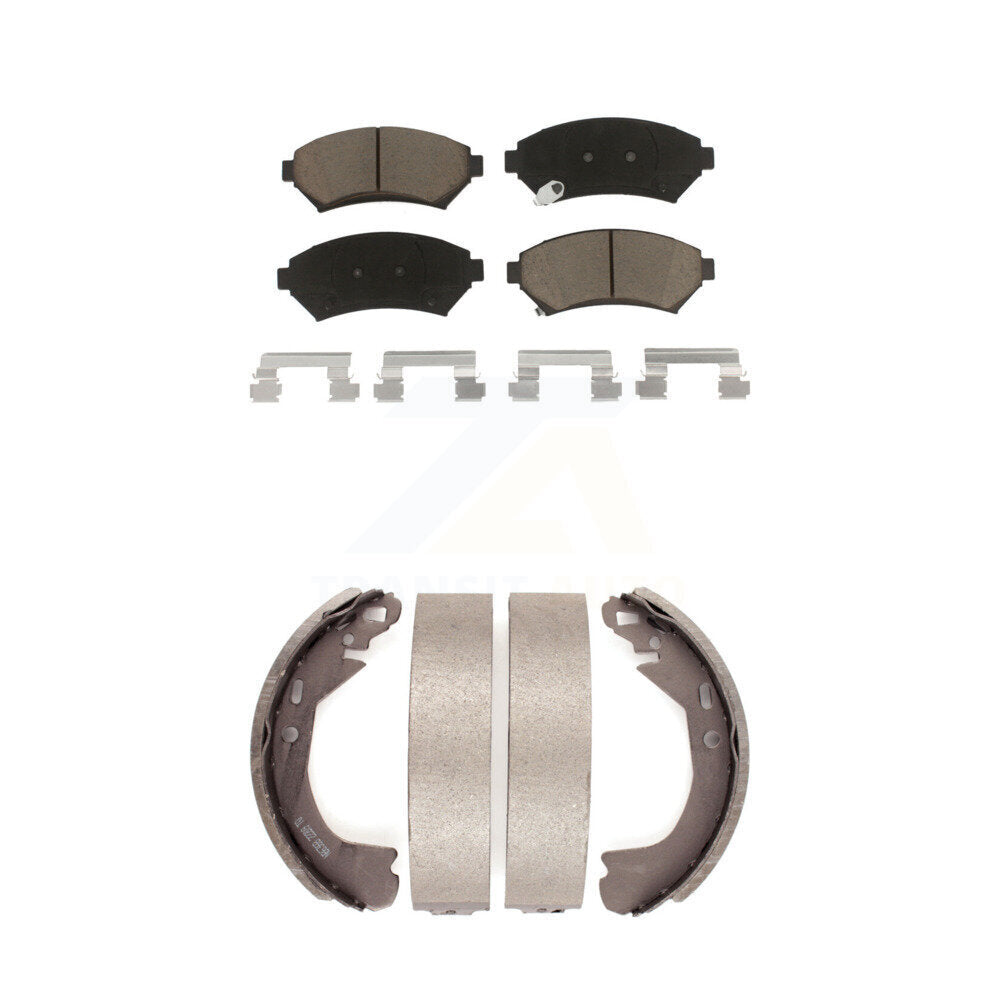 Ceramic Brake Pads & Drum Shoes Front Rear Kit For Pontiac Montana Buick Century