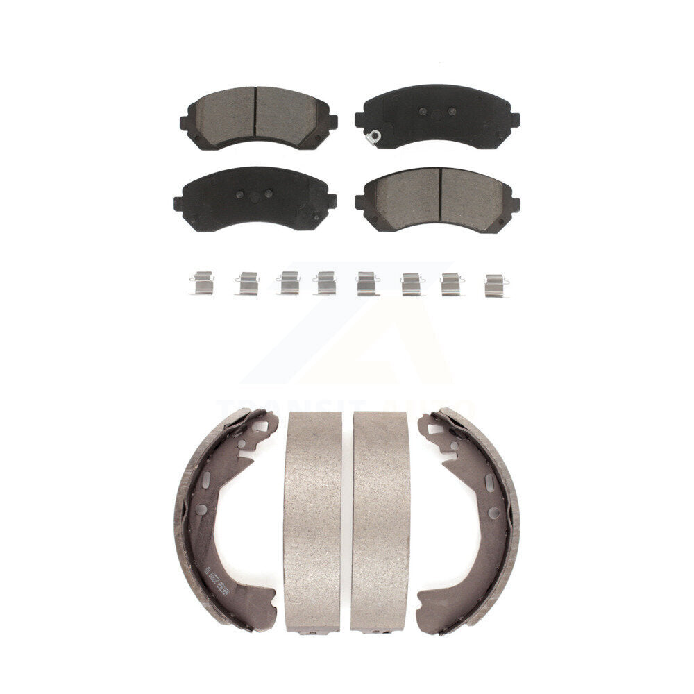 Ceramic Brake Pads & Drum Shoes Front Rear Kit For Pontiac Montana Chevrolet AWD