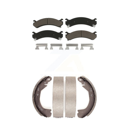 Ceramic Brake Pads And Drum Shoes Front Rear Kit For Cadillac DeVille