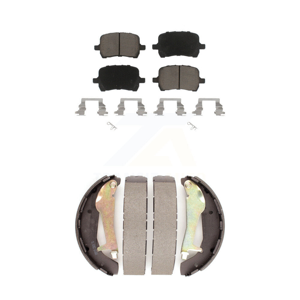 Ceramic Brake Pads And Drum Shoes Front Rear Kit For Pontiac G5 Chevrolet HHR