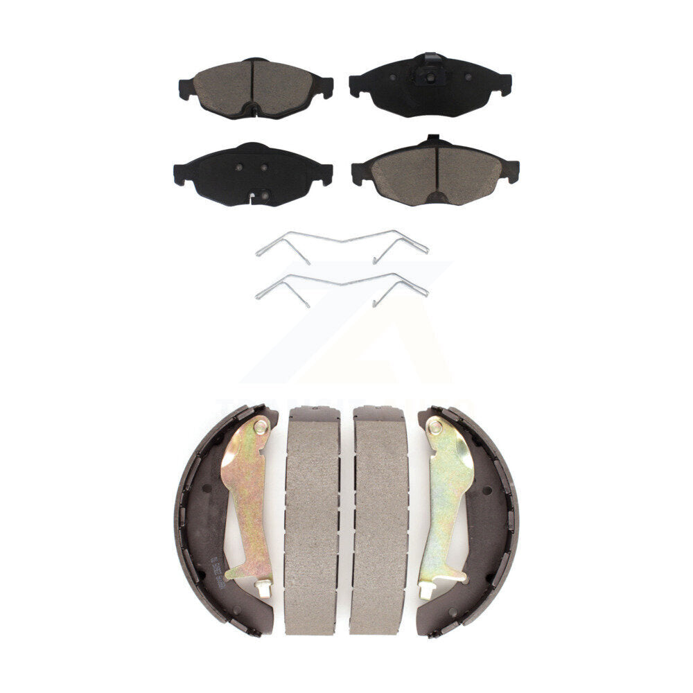 Ceramic Brake Pads & Drum Shoe Front Rear Kit For Chrysler Sebring Dodge Stratus