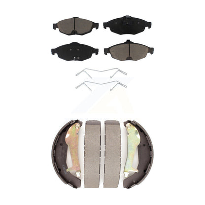 Ceramic Brake Pads & Drum Shoe Front Rear Kit For Chrysler Sebring Dodge Stratus