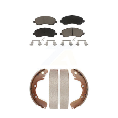 Ceramic Brake Pads And Drum Shoes Front Rear Kit For Chrysler Sebring Mitsubishi