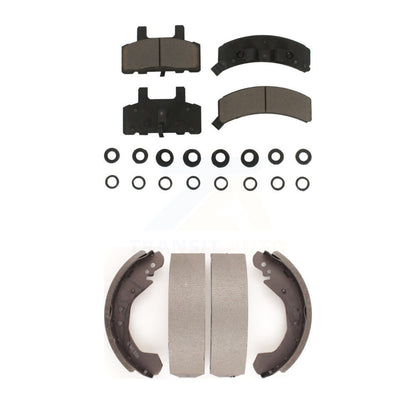 Ceramic Brake Pads Drum Shoes Front Rear Kit For Chevrolet K1500 GMC C1500 Yukon