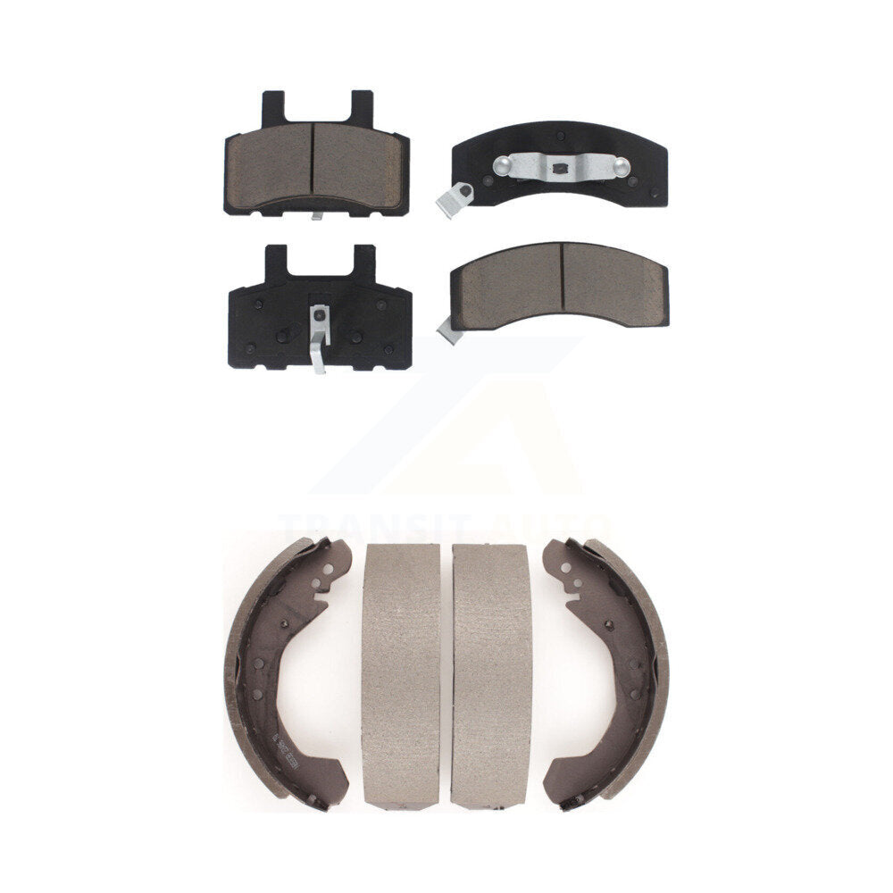 Ceramic Brake Pads And Drum Shoes Front Rear Kit For Chevrolet Tahoe GMC Yukon