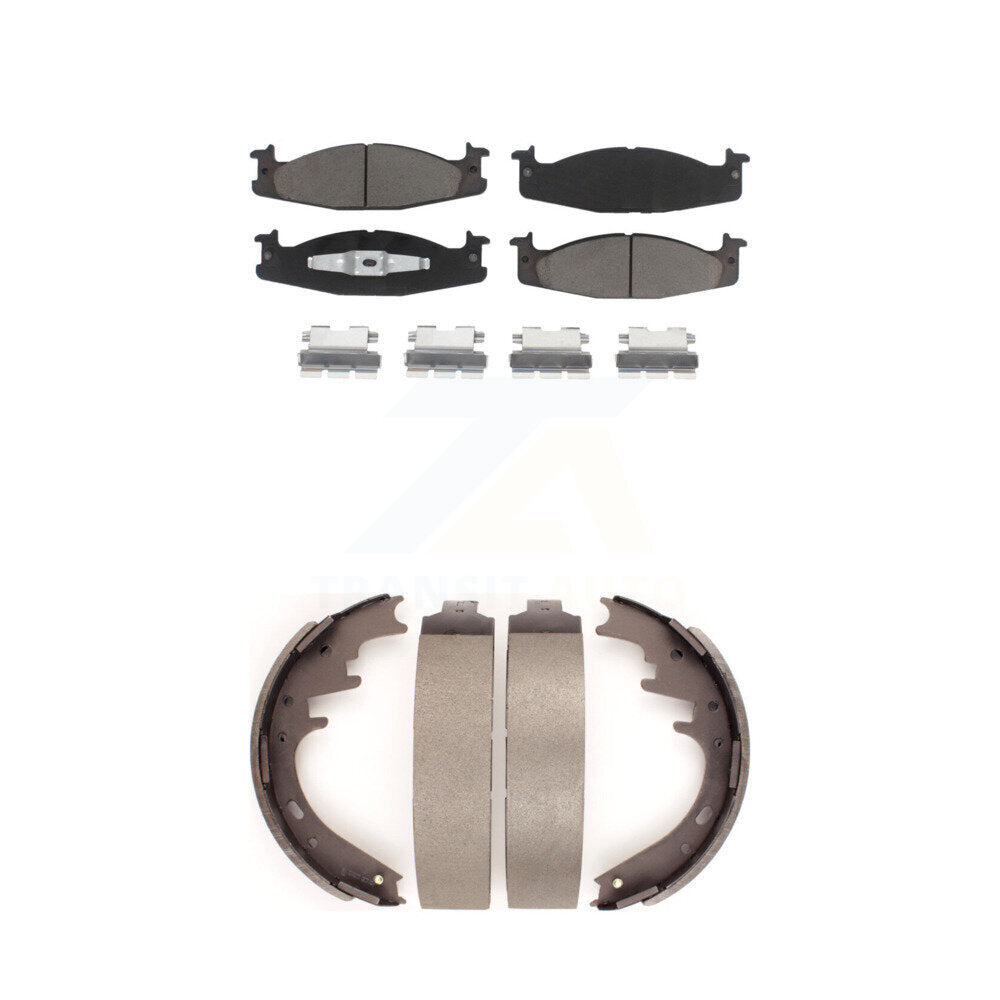 Ceramic Brake Pads Drum Shoes Front Rear Kit For Ford E-150 Econoline Club Wagon