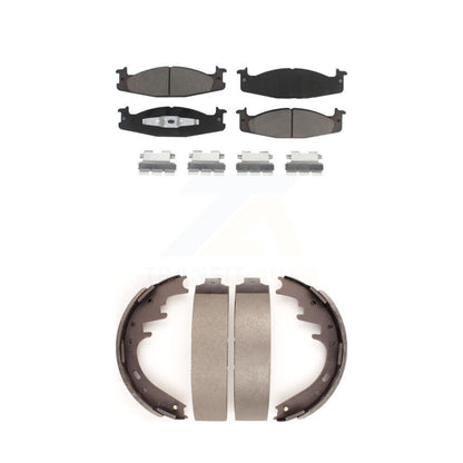 Ceramic Brake Pads Drum Shoes Front Rear Kit For Ford E-150 Econoline Club Wagon