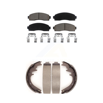 Ceramic Brake Pads & Drum Shoe Front Rear Kit For 01-02 Ford Explorer Sport Trac