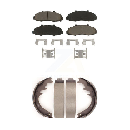 Ceramic Brake Pads And Drum Shoes Front Rear Kit For Ford F-150