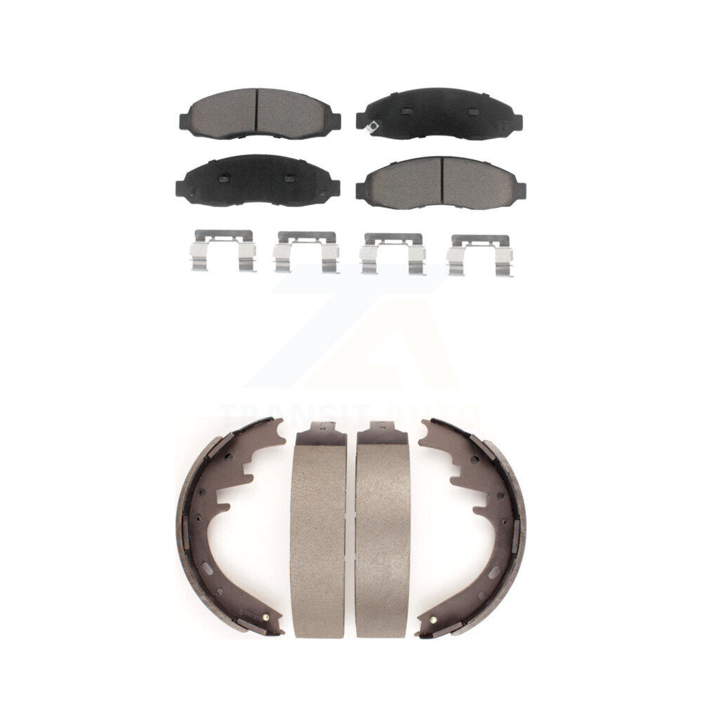 Ceramic Brake Pads And Drum Shoes Front Rear Kit For Dodge Dakota