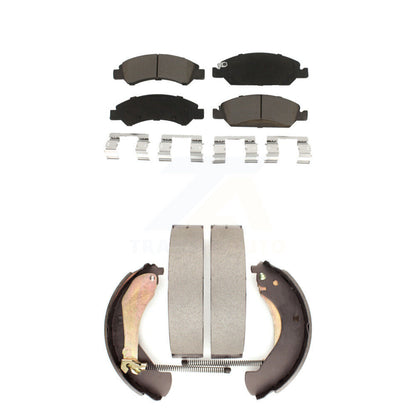 Ceramic Brake Pads And Drum Shoe Front Rear Kit For Chevrolet GMC Silverado 1500