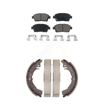 Ceramic Brake Pads And Drum Shoes Front Rear Kit For 2001-2005 Toyota Echo