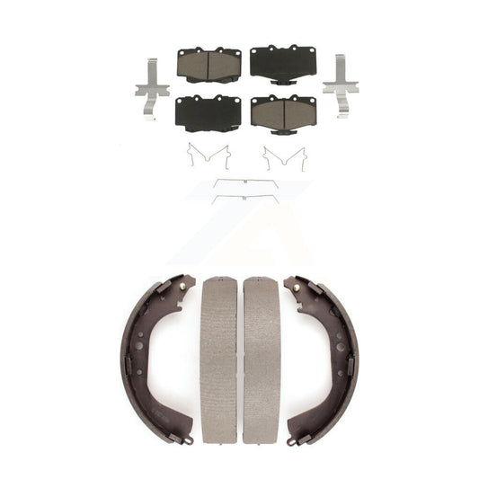 Ceramic Brake Pads And Drum Shoe Front Rear Kit For Toyota 4Runner Pickup Tacoma