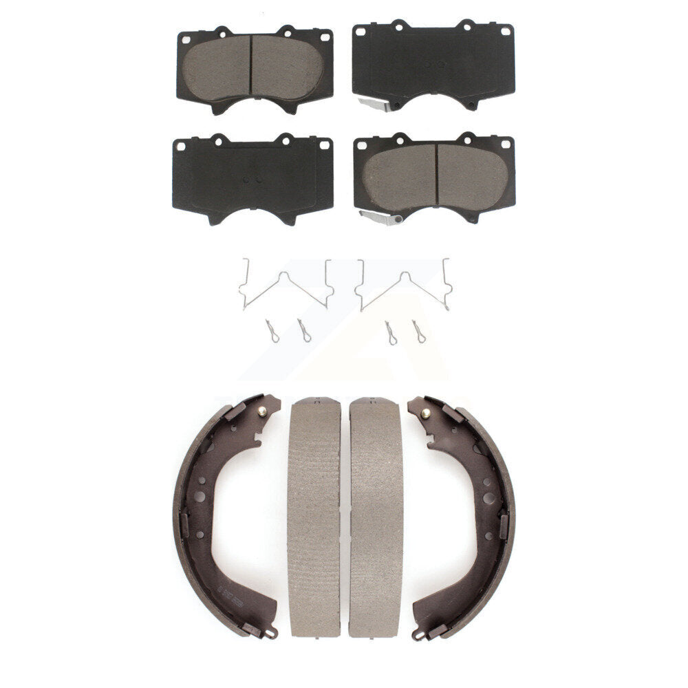 Ceramic Brake Pads And Drum Shoes Front Rear Kit For Toyota Tundra