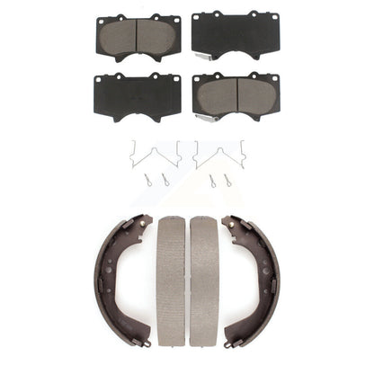 Ceramic Brake Pads And Drum Shoes Front Rear Kit For Toyota Tundra