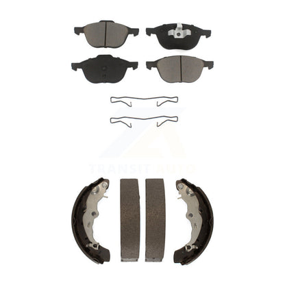 Ceramic Brake Pads And Drum Shoes Front Rear Kit For Ford Focus