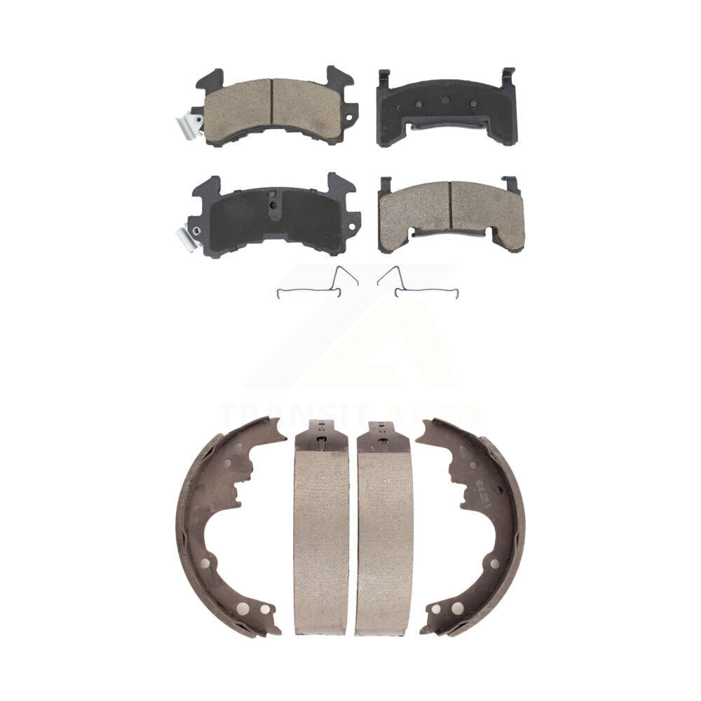 Ceramic Brake Pads Drum Shoe Front Rear Kit For Chevrolet S10 GMC Camaro Pontiac