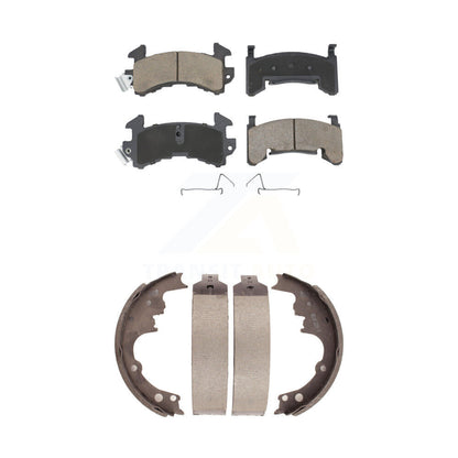 Ceramic Brake Pads Drum Shoe Front Rear Kit For Chevrolet S10 GMC Camaro Pontiac