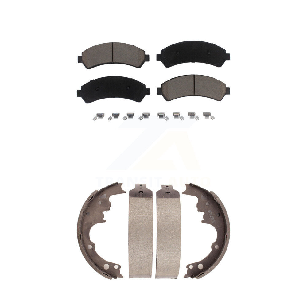 Ceramic Brake Pads & Drum Shoe Front Rear Kit For Chevrolet S10 Blazer GMC Jimmy
