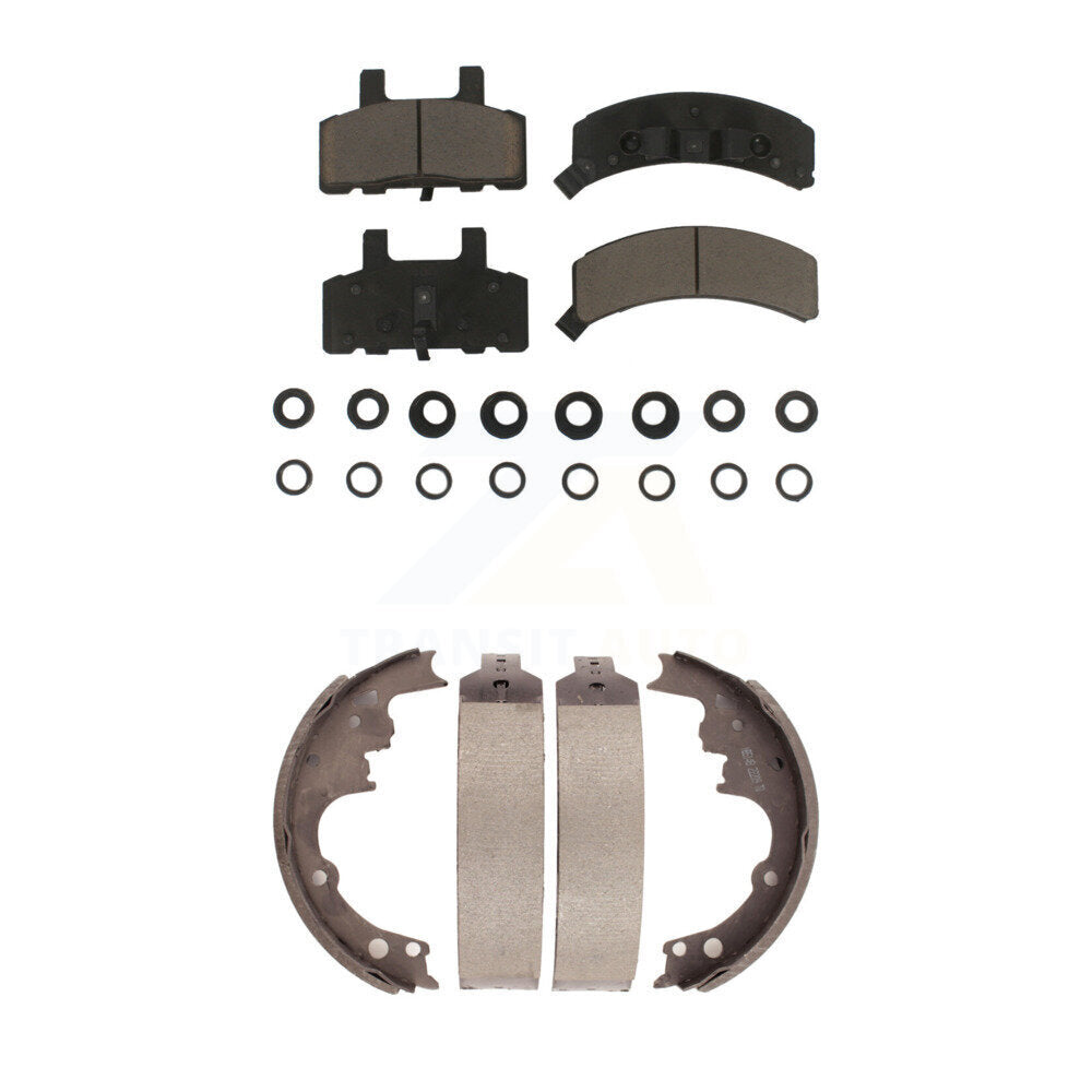Ceramic Brake Pads & Drum Shoe Front Rear Kit For Chevrolet Astro GMC Safari AWD
