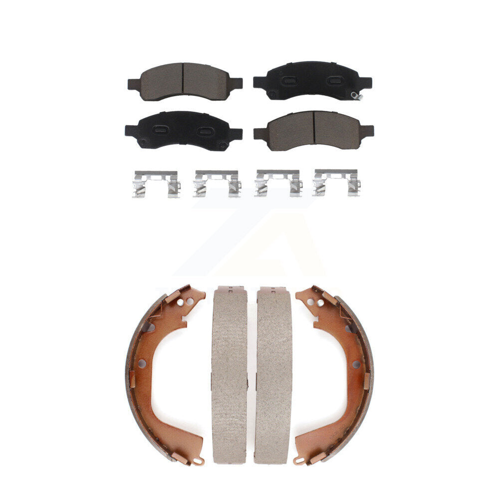 Ceramic Brake Pads & Drum Shoes Front Rear Kit For Chevrolet Colorado GMC Canyon
