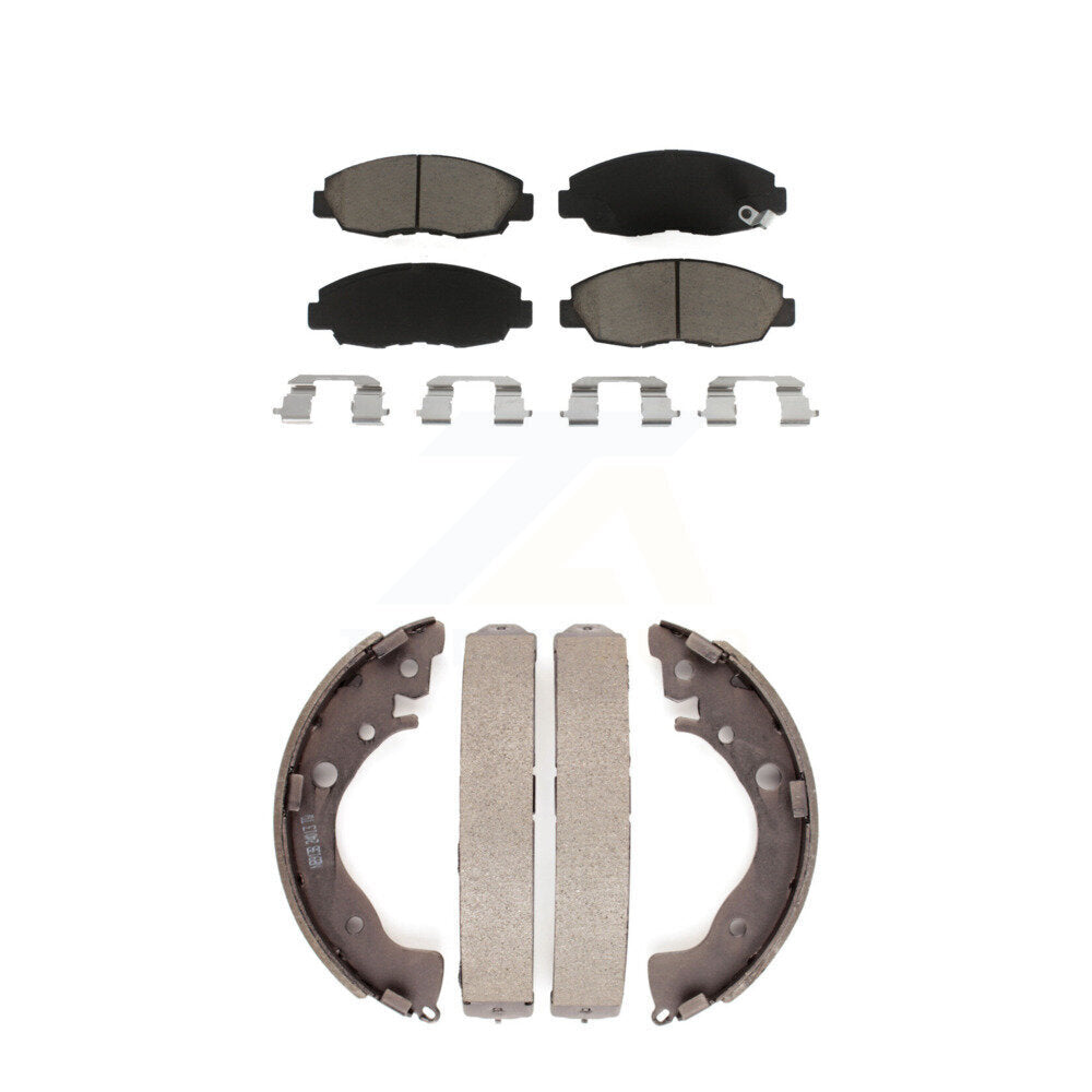Ceramic Brake Pads And Drum Shoes Front Rear Kit For Honda Civic Insight