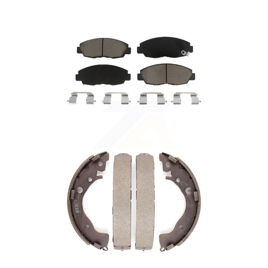 Ceramic Brake Pads And Drum Shoes Front Rear Kit For Honda Civic Insight