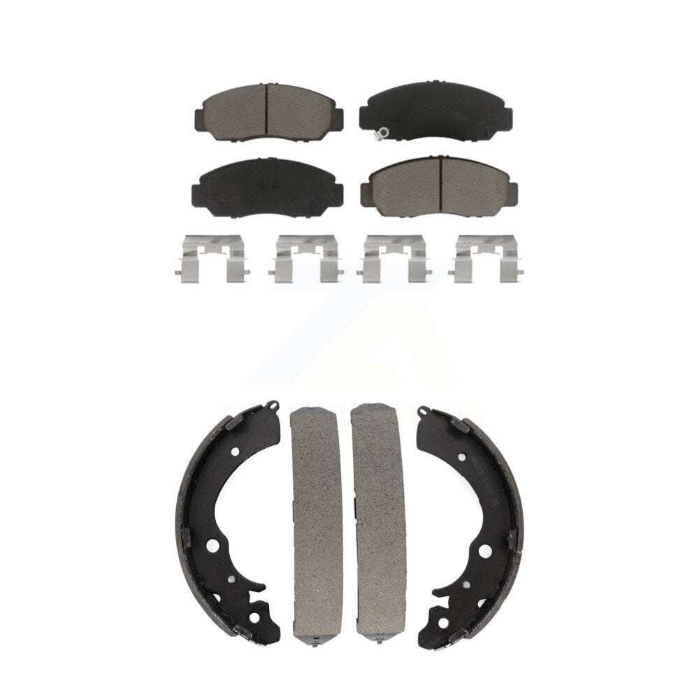 Ceramic Brake Pads And Drum Shoes Front Rear Kit For Honda Civic Accord