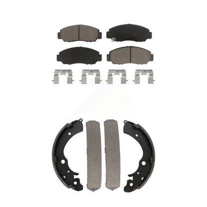 Ceramic Brake Pads And Drum Shoes Front Rear Kit For Honda Civic Accord