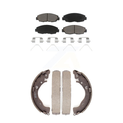 Ceramic Brake Pads And Drum Shoes Front Rear Kit For Honda Civic