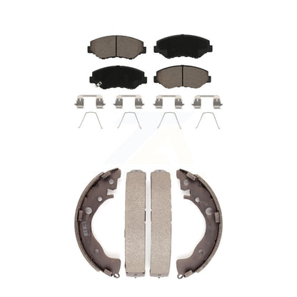Ceramic Brake Pads And Drum Shoes Front Rear Kit For Honda Civic