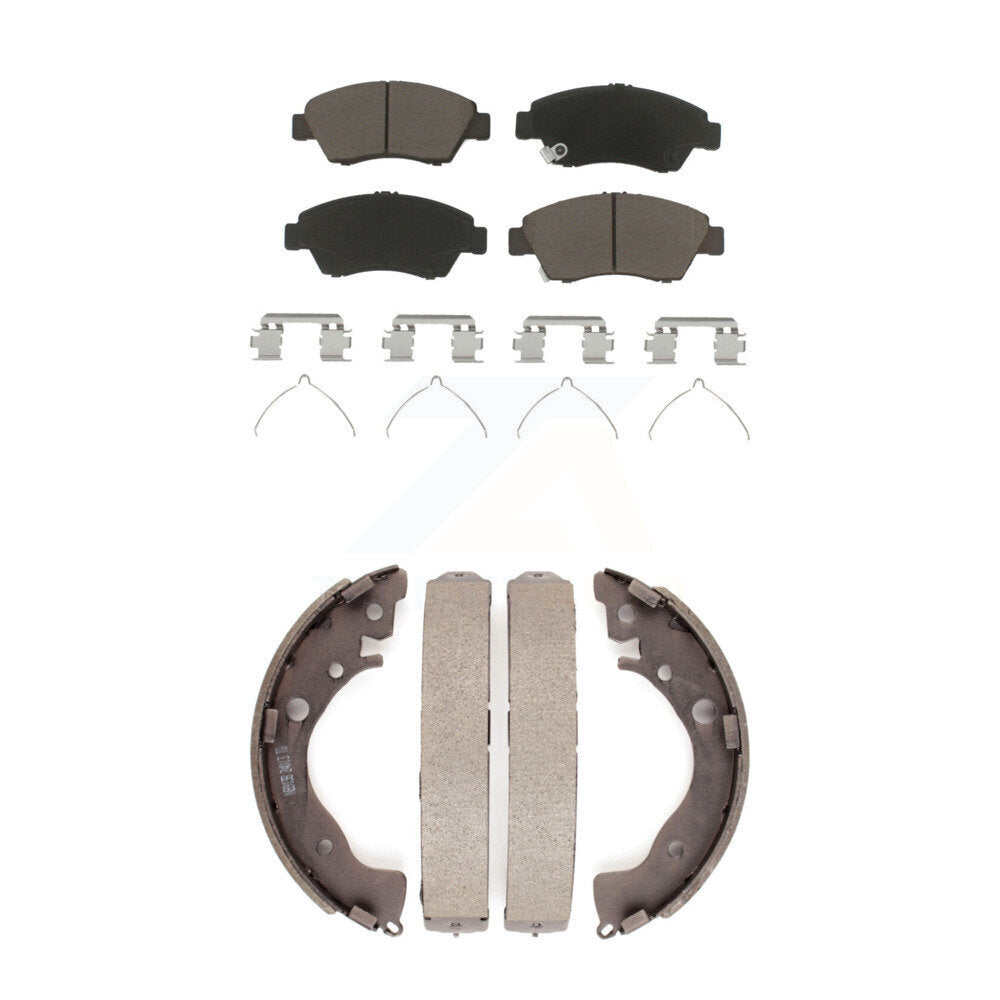 Ceramic Brake Pads And Drum Shoes Front Rear Kit For Honda Fit Civic