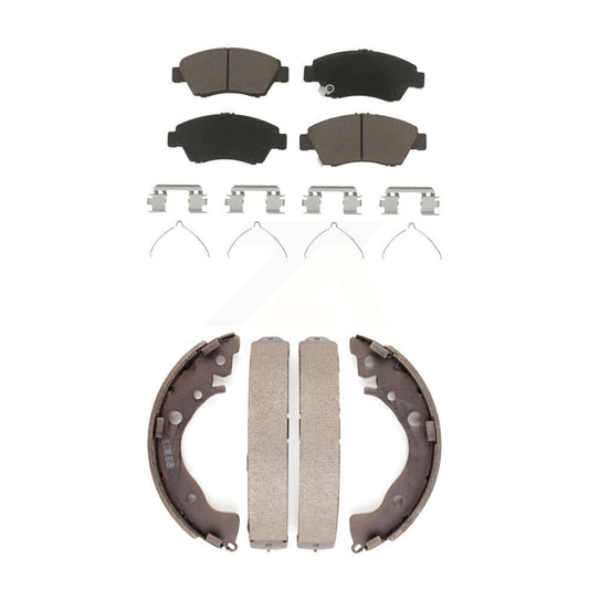 Ceramic Brake Pads And Drum Shoes Front Rear Kit For Honda Fit Civic