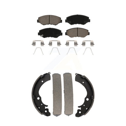 Ceramic Brake Pads And Drum Shoes Front Rear Kit For Honda Accord Fit