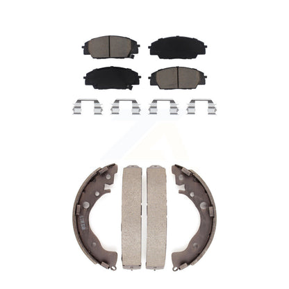 Ceramic Brake Pads And Drum Shoes Front Rear Kit For 2011 Honda Civic Si