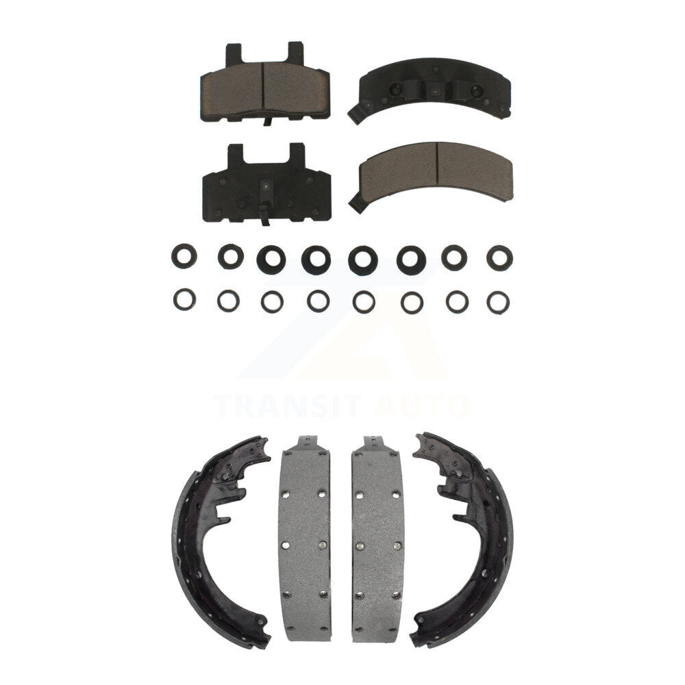 Ceramic Brake Pads And Drum Shoes Front Rear Kit For Chevrolet K1500 Suburban