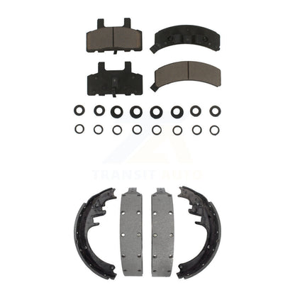 Ceramic Brake Pads And Drum Shoes Front Rear Kit For Chevrolet K1500 Suburban