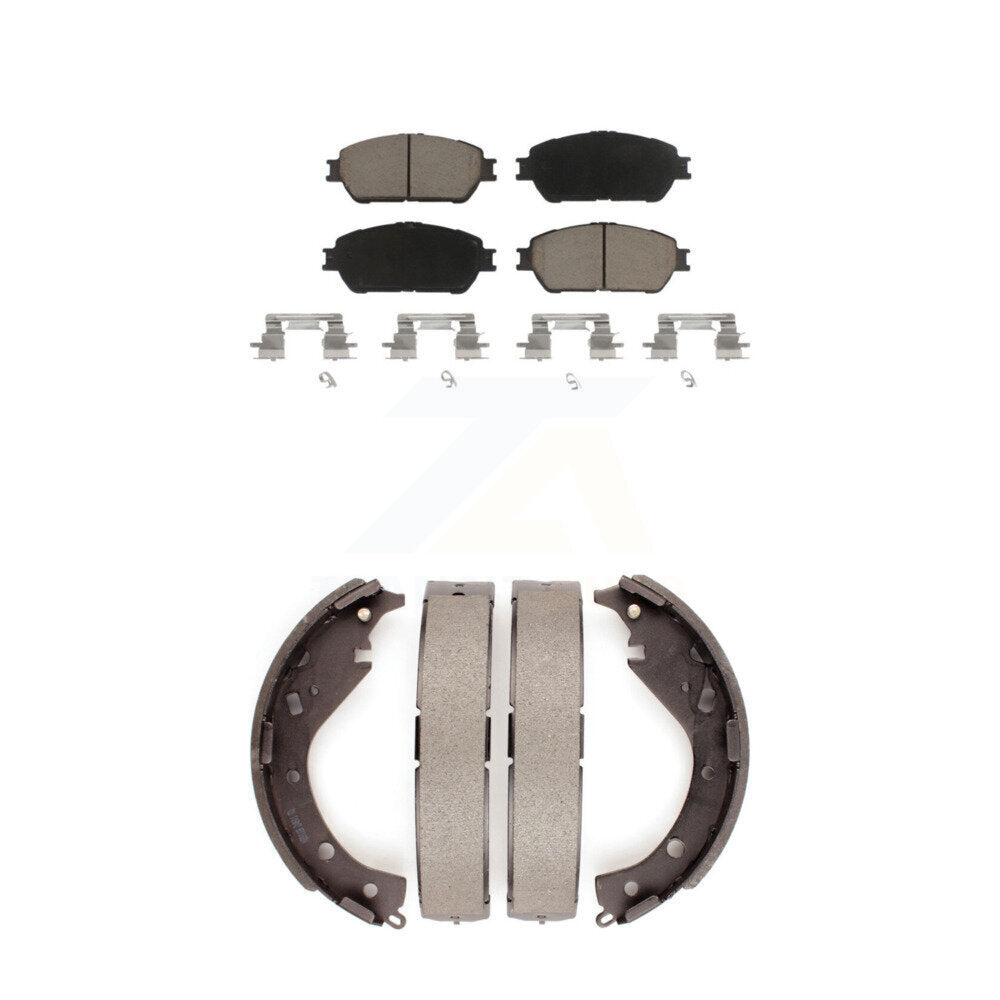 Ceramic Brake Pads & Drum Shoes Front Rear Kit For 2005-2006 Toyota Camry SE/XLE