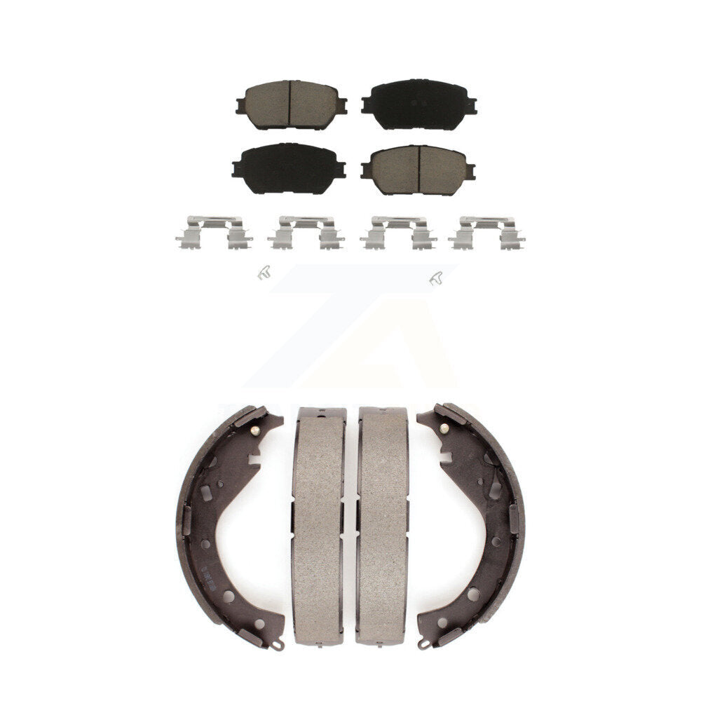 Ceramic Brake Pads And Drum Shoes Front Rear Kit For Toyota Camry