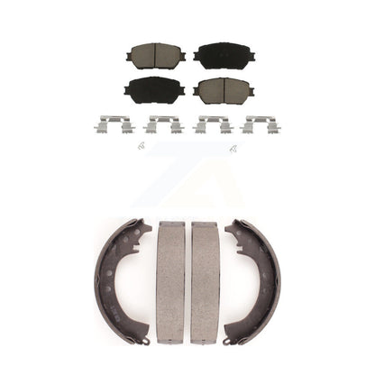 Ceramic Brake Pads And Drum Shoes Front Rear Kit For Toyota Camry