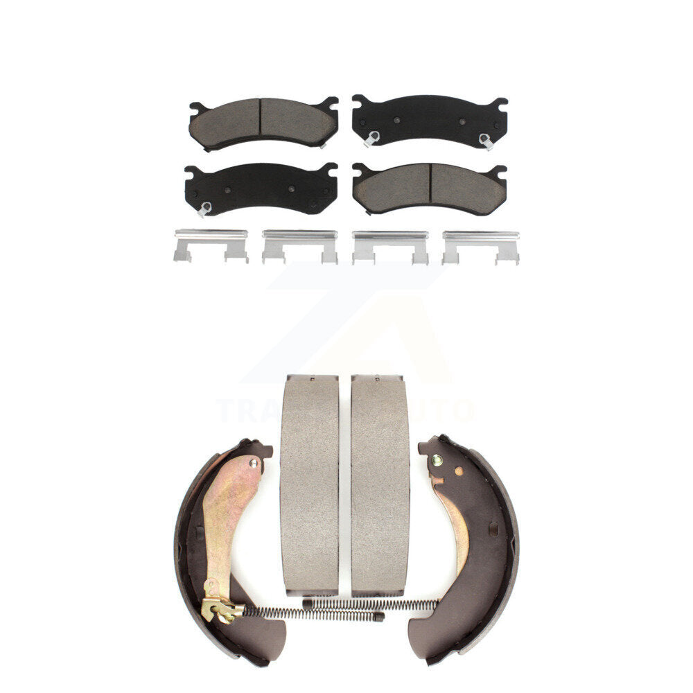 Ceramic Brake Pads And Drum Shoe Front Rear Kit For Chevrolet Silverado 1500 GMC