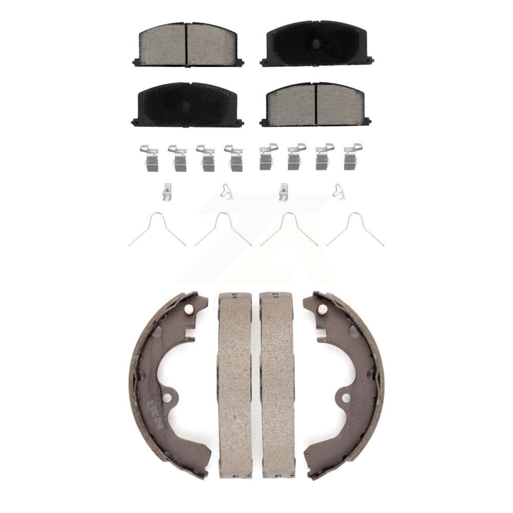 Ceramic Brake Pads And Drum Shoes Front Rear Kit For Toyota Tercel Paseo