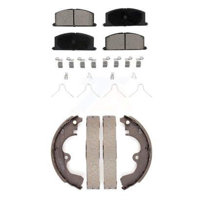 Ceramic Brake Pads And Drum Shoes Front Rear Kit For Toyota Tercel Paseo