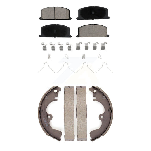 Ceramic Brake Pads And Drum Shoes Front Rear Kit For Toyota Tercel Paseo