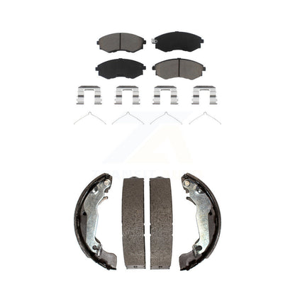 Ceramic Brake Pads And Drum Shoes Front Rear Kit For Hyundai Elantra Tiburon