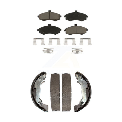 Ceramic Brake Pads And Drum Shoes Front Rear Kit For Hyundai Elantra