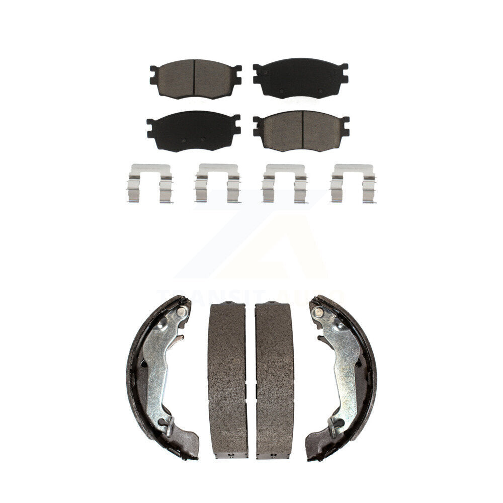 Ceramic Brake Pads Drum Shoes Front Rear Kit For 2006 Hyundai Accent To 09 30 05
