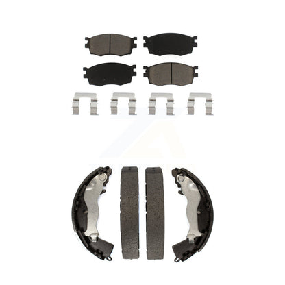 Ceramic Brake Pads And Drum Shoes Front Rear Kit For Hyundai Accent Kia Rio Rio5